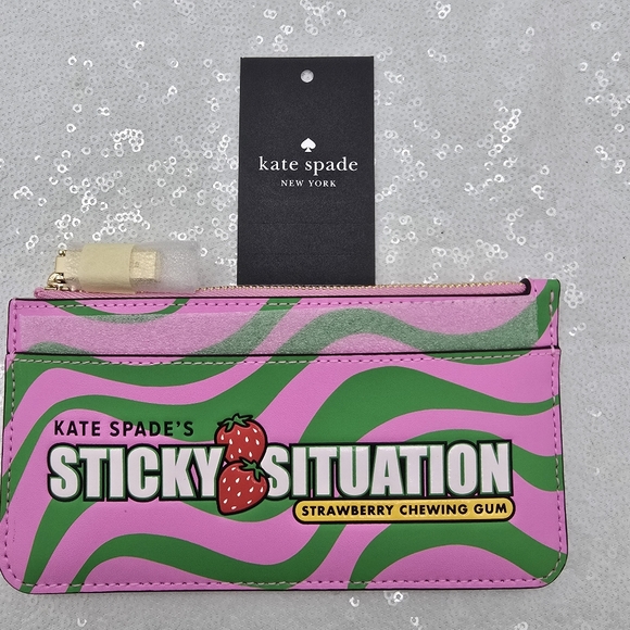 Kate Spade Pink and Green Key & Card Holder - Picture 1 of 12